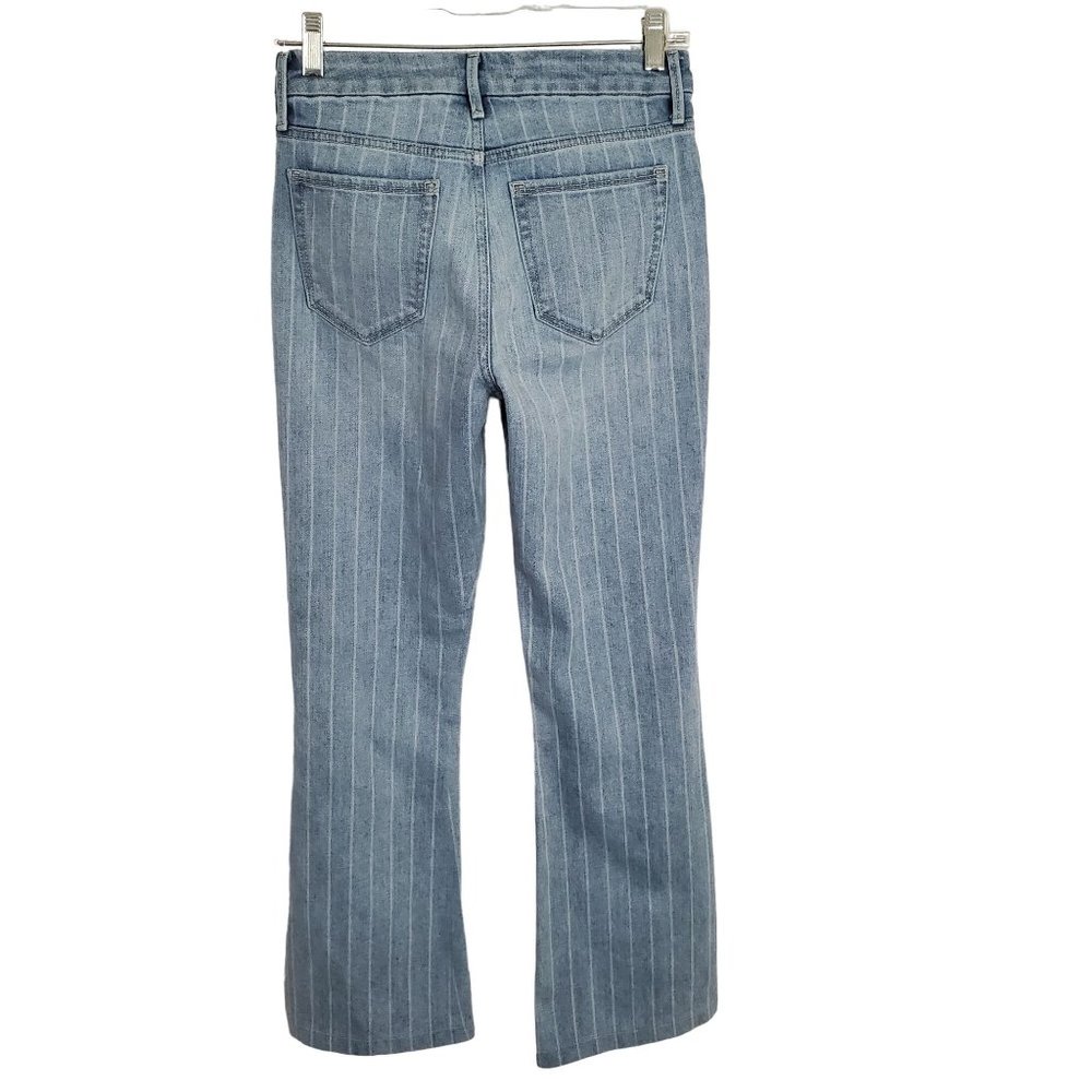 Joe's Jeans Size 25 Striped Blue Denim Pants Bootcut 5 Pocket Mid Rise - Picture 2 of 8